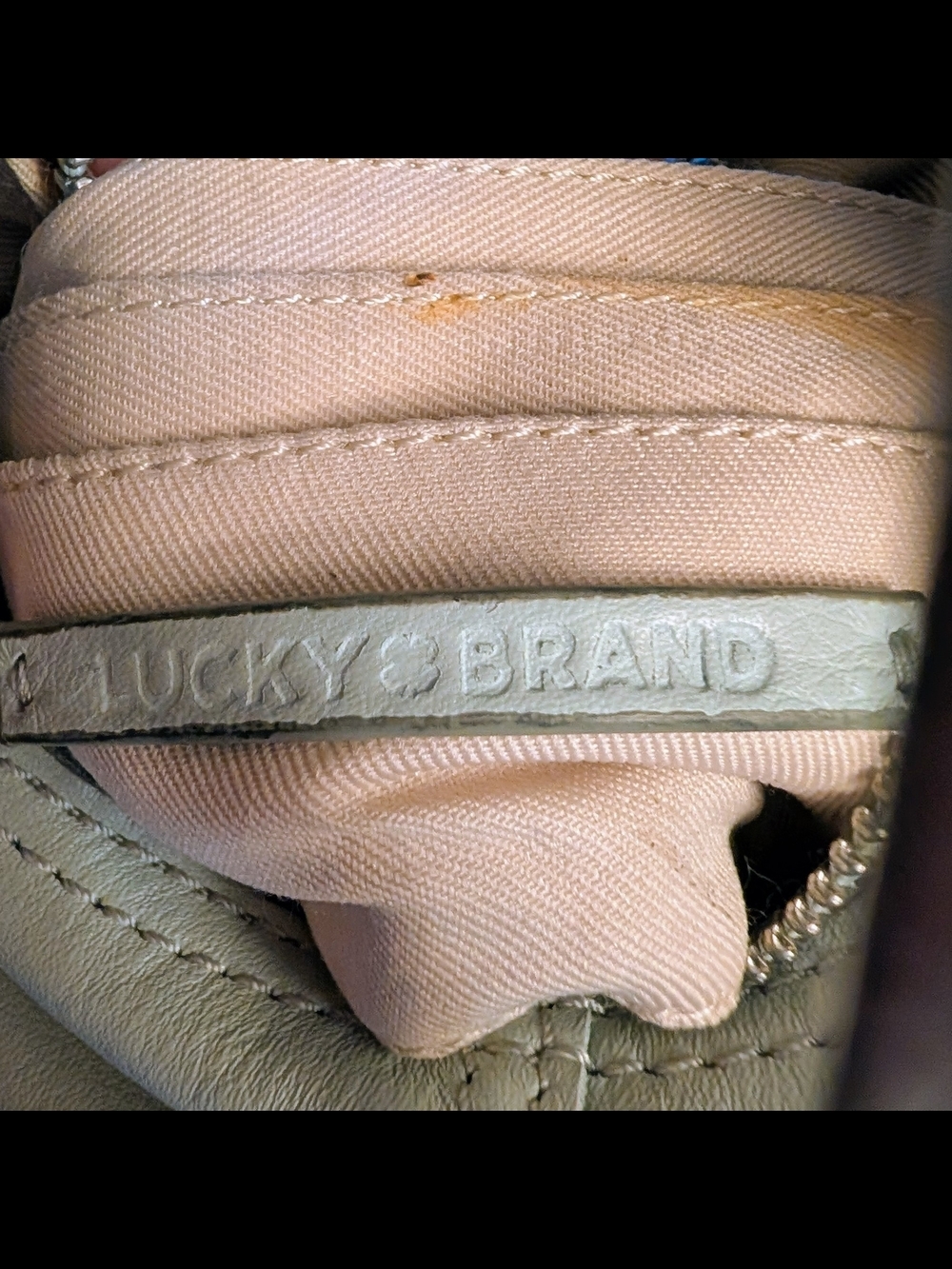 Lucky Brand Dina Leather Crossbody Bag in "Sea Foam" Light Pastel Blue-Green - Picture 9 of 12